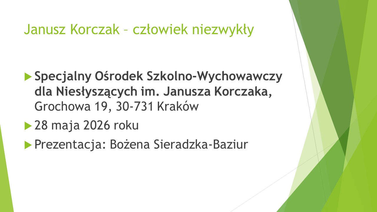 Zdjęcie Janusza Korczaka z tekstem idee wychowawcze Janusza Korczaka